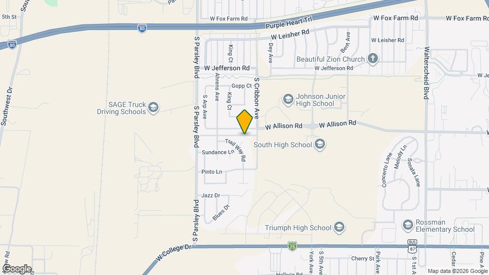 1500 Sundance Ln Map and Location Details