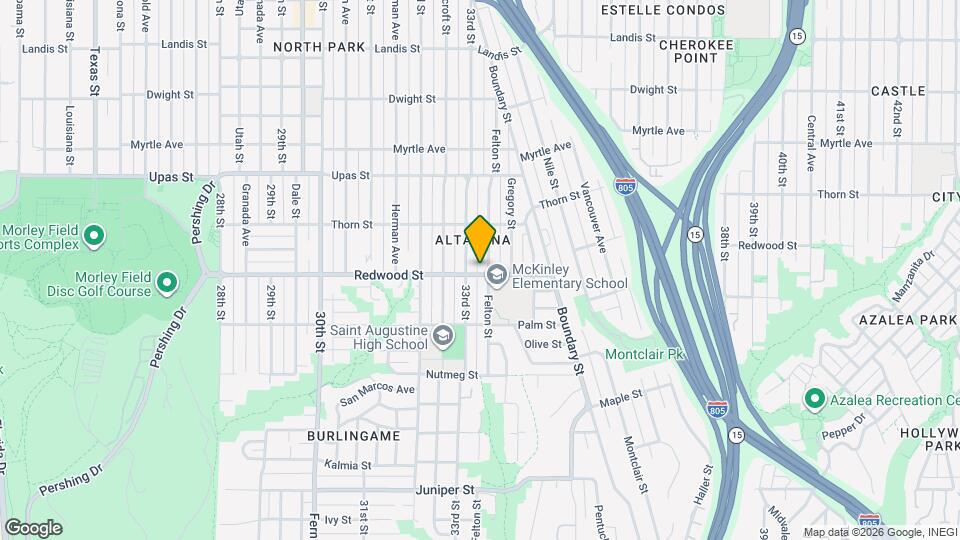3320 Redwood St Map and Location Details