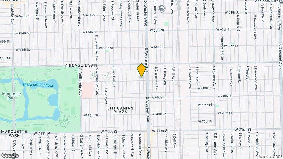 6757 S Artesian Ave, Unit 1 Map and Location Details