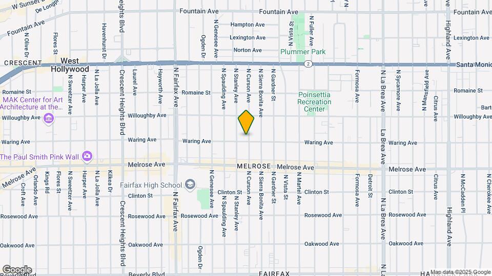807 N Curson Ave Map and Location Details