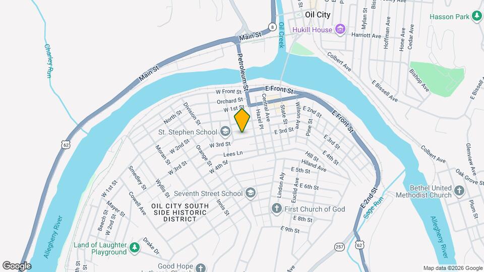 116 W 3rd St Mapa y Detalles de la Ubicación