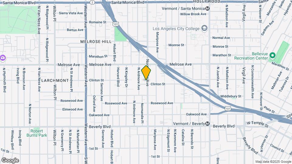 555 N Normandie Ave Mapa y Detalles de la Ubicación
