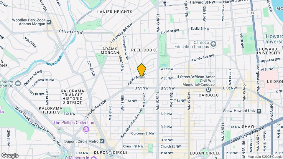 1704 V St NW Mapa y Detalles de la Ubicación