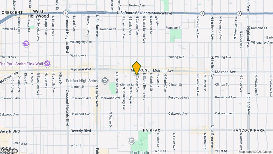 631 N Curson Ave Mapa y Detalles de la Ubicación
