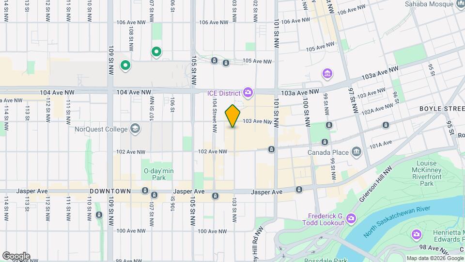 #1201 10238 103 ST NW Map and Location Details