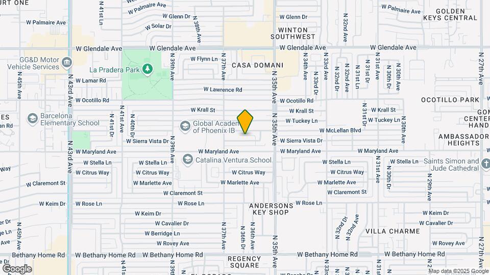 3608 W Sierra Vista Dr Map and Location Details