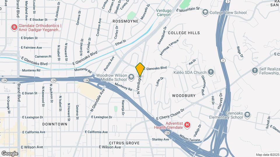 742 N Verdugo Rd, Unit 742 One Half Map and Location Details