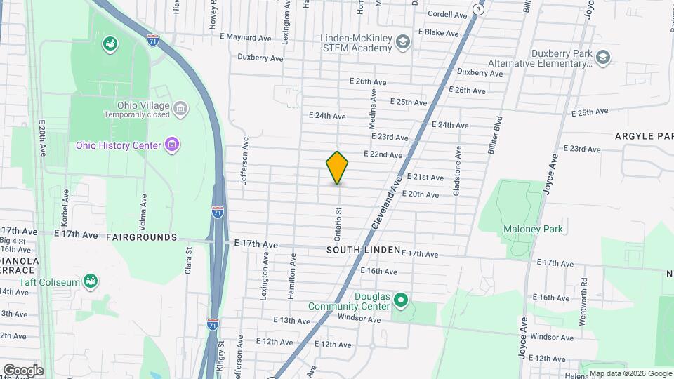 1153 E 20th Ave Map and Location Details