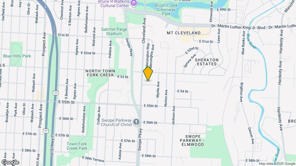 3810 E 53rd Terrace Map and Location Details