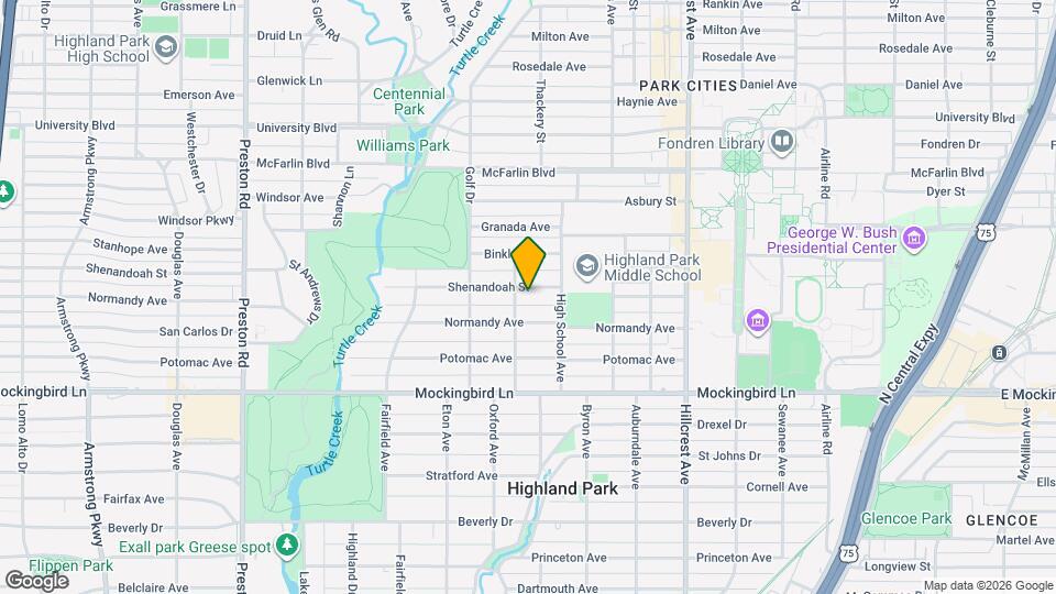 3629 Shenandoah St Map and Location Details