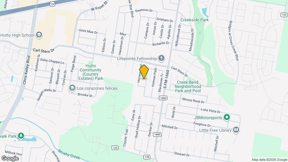 119 Legends of Hutto Tr Map and Location Details