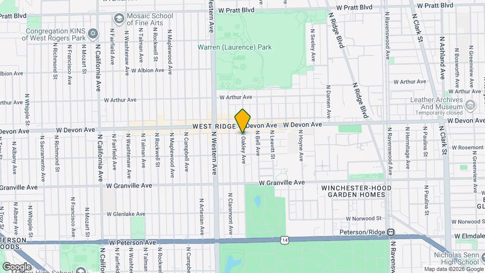 6341 N Oakley Ave Map and Location Details