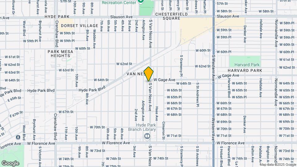 6415 S Van Ness Ave Map and Location Details