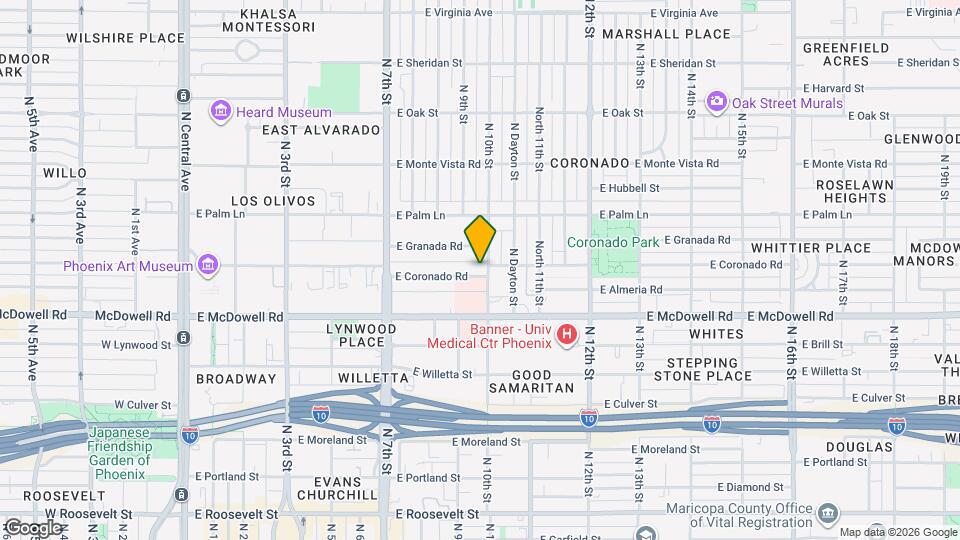 942 E Coronado Rd Map and Location Details