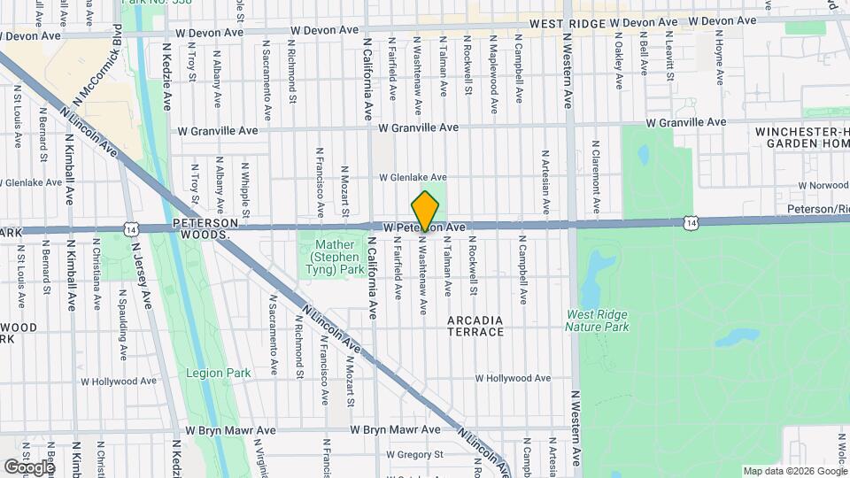 5943 N Washtenaw Ave Map and Location Details