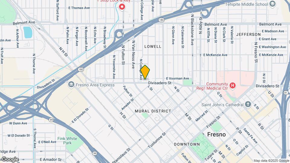 1125 E Divisadero St Map and Location Details