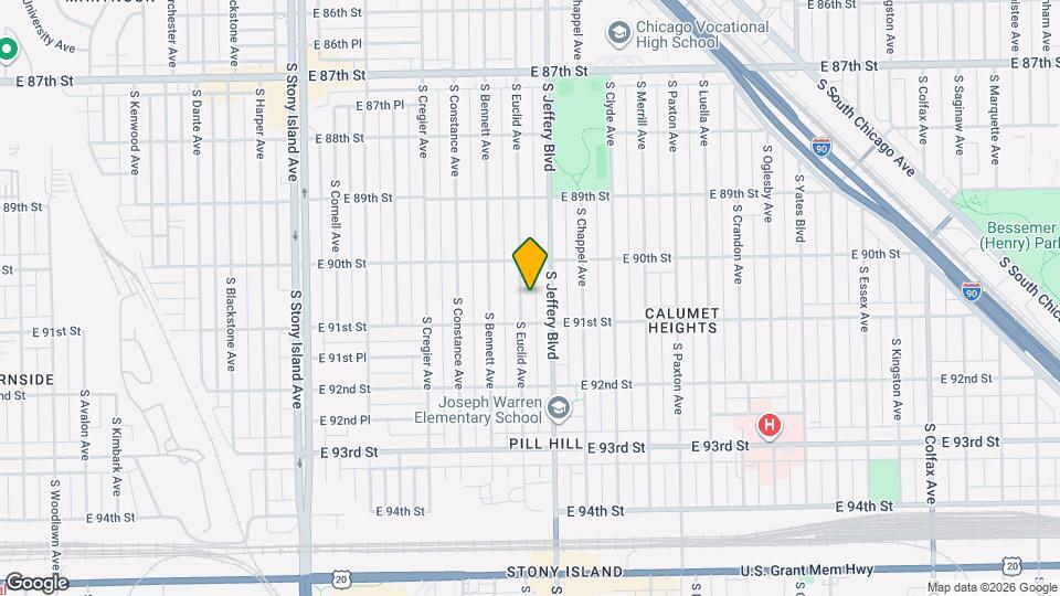 9035 S Euclid Ave Map and Location Details