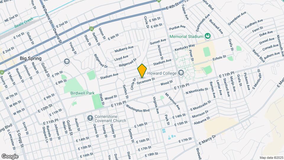 1405 Sycamore St Map and Location Details