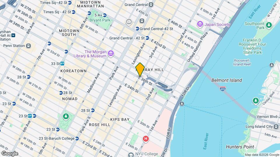 200 E 36th St Map and Location Details