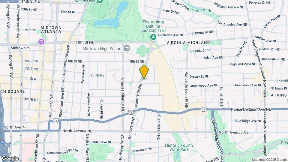 827 Monroe Dr NE Map and Location Details