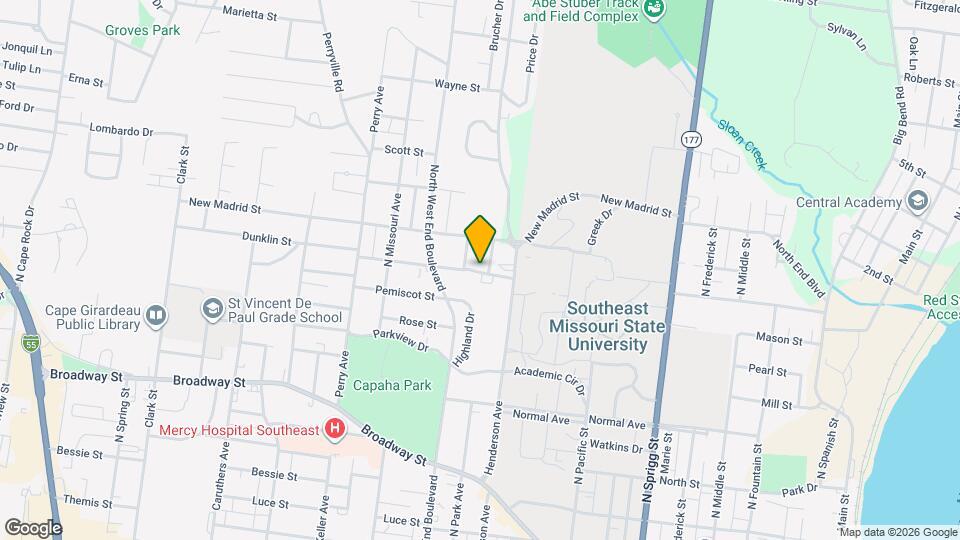 1304 Dunklin St Map and Location Details
