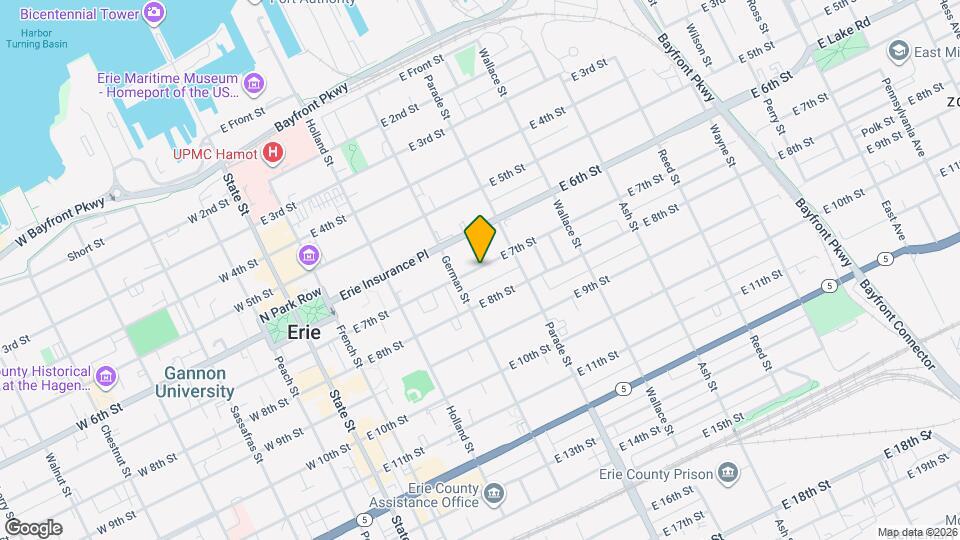 327 E 7th St Map and Location Details