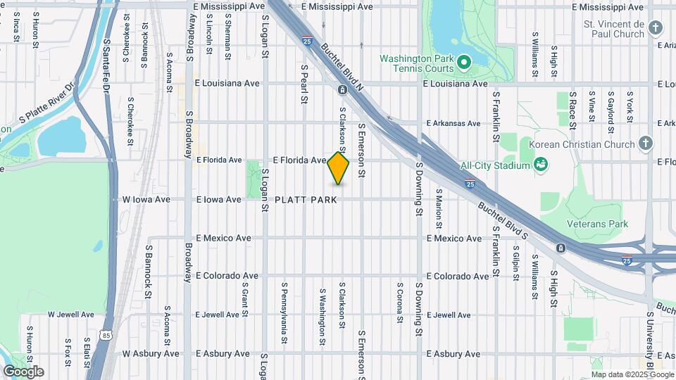 1577 S Clarkson St Map and Location Details