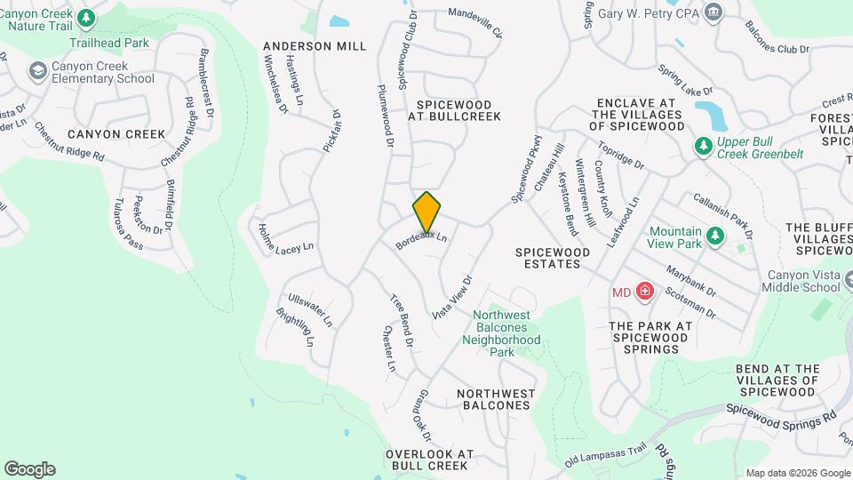 9707 Bordeaux Ln Map and Location Details