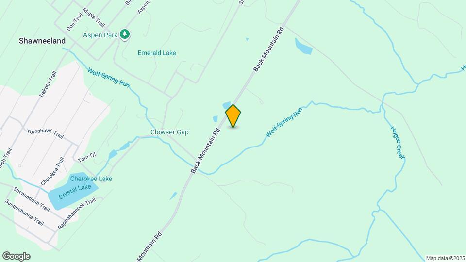 1909 Back Mountain Rd Map and Location Details