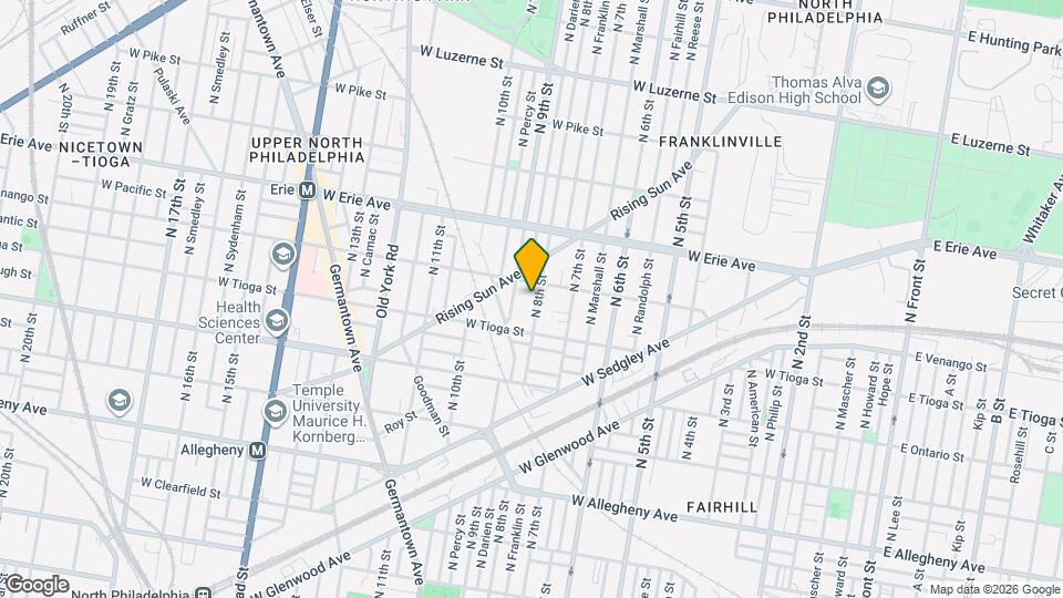 3534 N 8th St, Unit 2F Map and Location Details