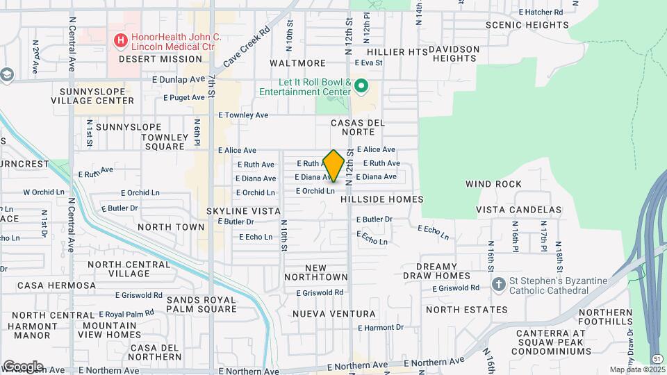 1128 E Orchid Ln Map and Location Details