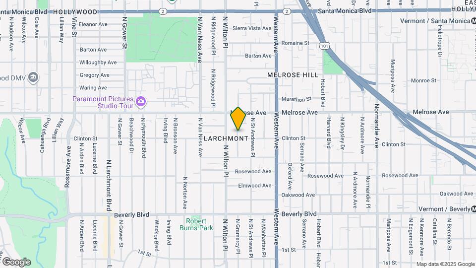 608 N Gramercy Pl Map and Location Details