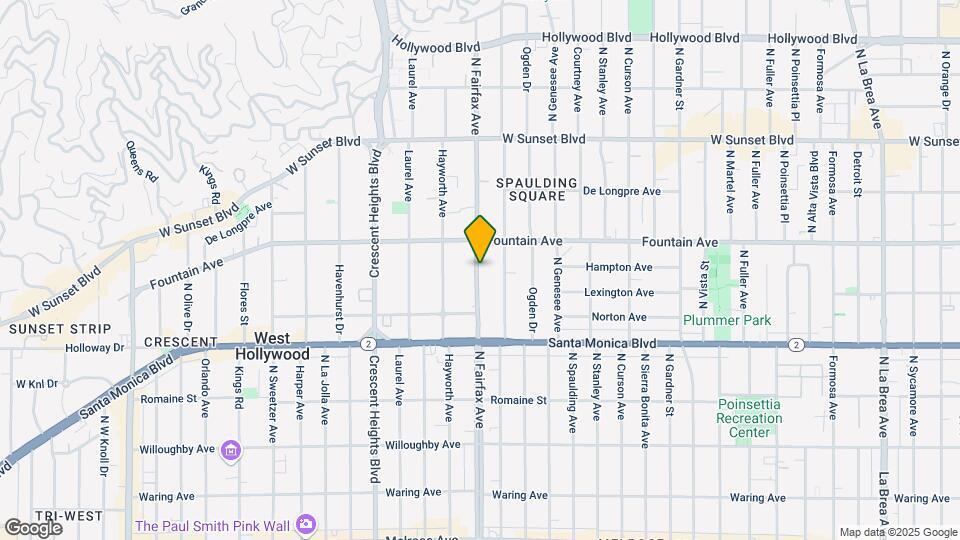 1250-1262 N Fairfax Ave Mapa y Detalles de la Ubicación