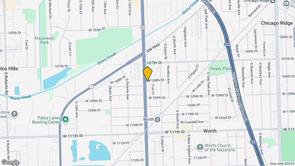 10801 S Harlem Ave-Unit -2S Map and Location Details