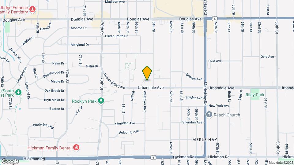 6501 Urbandale Ave Map and Location Details