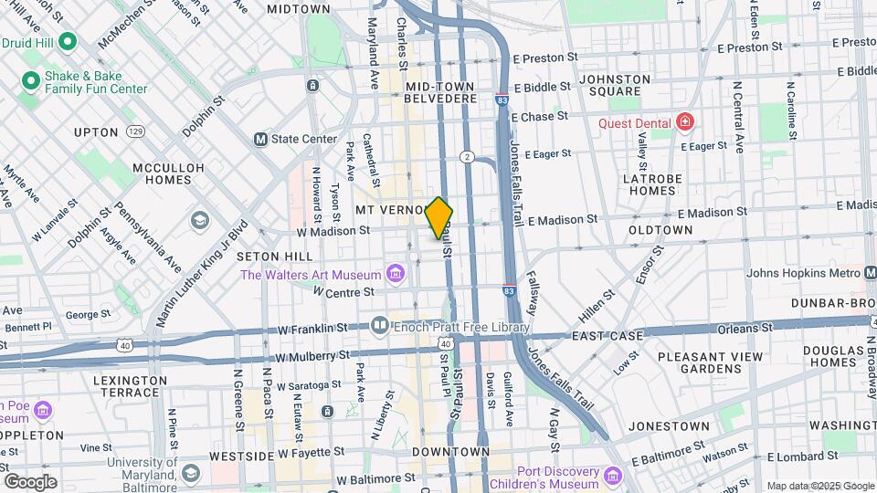 22 E Mount Vernon Pl Map and Location Details