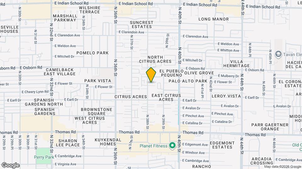 3816 E Monterey Wy Mapa y Detalles de la Ubicación
