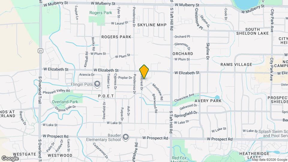 3 bed, 1 bath Duplex in West Fort Collins Map and Location Details