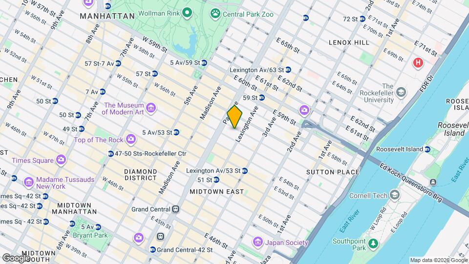 128 E 56th St Mapa y Detalles de la Ubicación