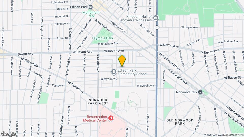 7418 W Clarence Ave Map and Location Details