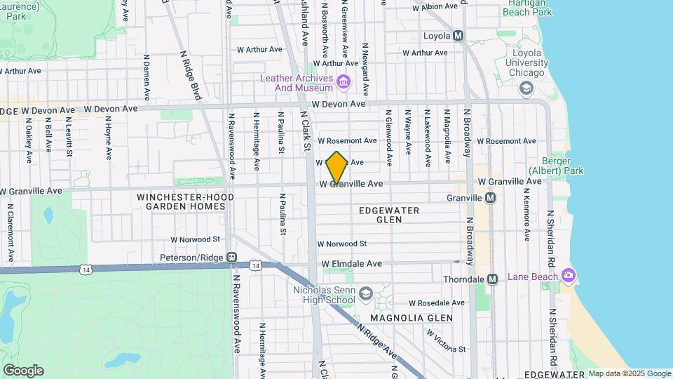 1519 W Granville Ave, Unit Garden Map and Location Details