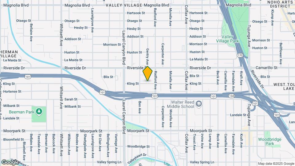 11927 Kling St Map and Location Details