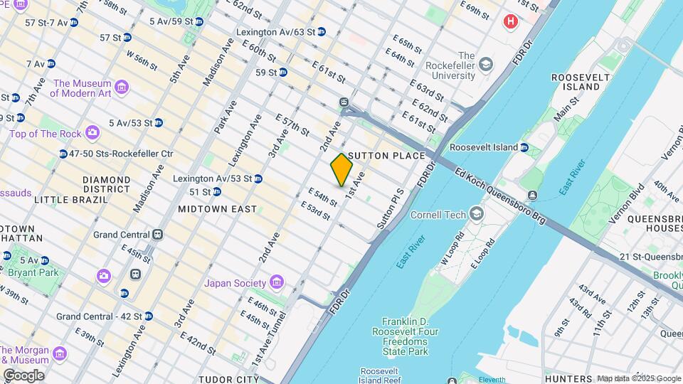 352 E 55th St Map and Location Details