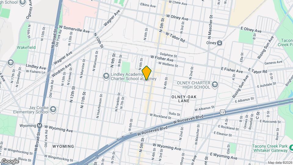 5109 N Fairhill St Map and Location Details