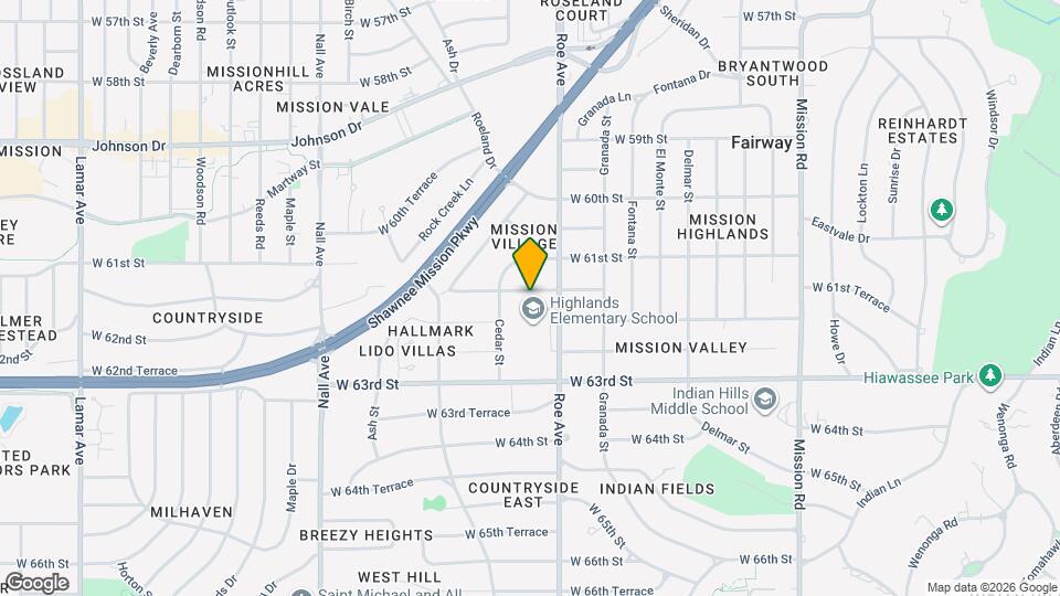 4721 W 61st Terrace Map and Location Details