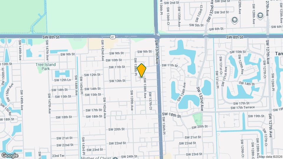 1261 SW 138th Ct Map and Location Details