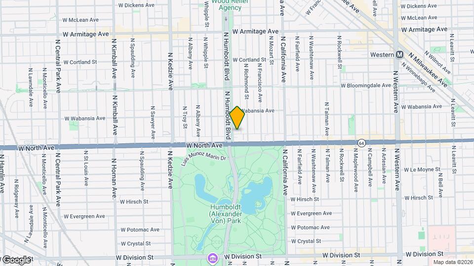 1621 N Humboldt Blvd Map and Location Details