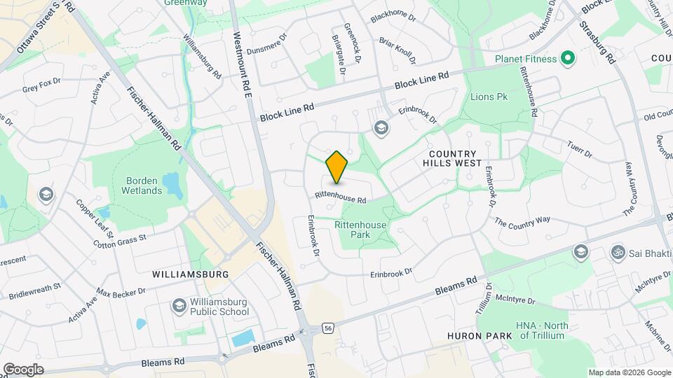 380 Rittenhouse Rd Map and Location Details