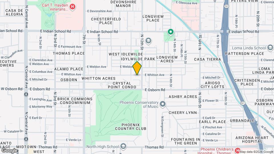 1117 E Whitton Ave Map and Location Details