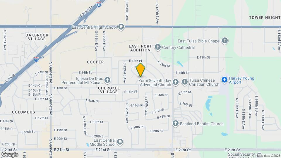 1435 S 124th E Ave Map and Location Details